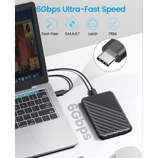 Orico Type-C to Type-C USB3.1 Gen1 6Gbps 2.5” inch SATA SSD Hard Disk Kutusu Siyah