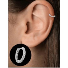 Ares Collection Cerrahi Çelik Tam Tur Taşlı Tragus Helix Rook Conch Uyumlu Piercing