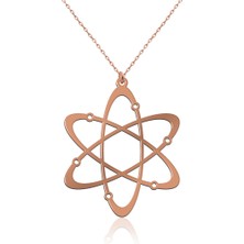 İndigo Takı Sade Atom Rose Gümüş Kolye