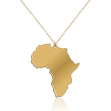 İndigo Takı Sade Afrika Kıtası Altın Kaplama Gümüş Kolye