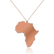 İndigo Takı Sade Afrika Kıtası Rose Gümüş Kolye