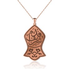İndigo Takı Uzun Zincir Nali Şerif Rose Gümüş Kolye