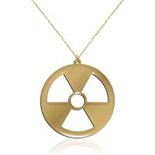 İndigo Takı Sade Radyasyon Işareti Altın Kaplama Gümüş Kolye