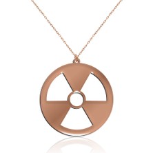 İndigo Takı Sade Radyasyon Işareti Rose Gümüş Kolye