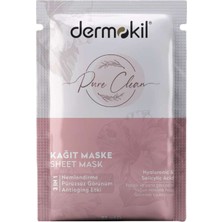 Dermokil Pure Clean 3 in1 Kağıt Maske Nemlendirici Etki ile Tüm Cilt Tipleri için Pürüzsüz Görünüm