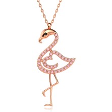 İndigo Takı Pembe Taşlı Flamingo Rose Gümüş Kolye