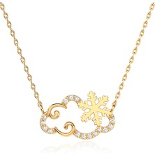 İndigo Takı Bulut Kar Tanesi Altın Kaplama Gümüş Kolye