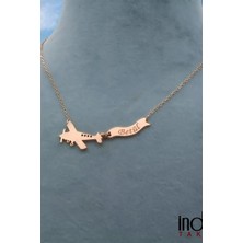 İndigo Takı Rose Isimli Uçak Gümüş Kolye