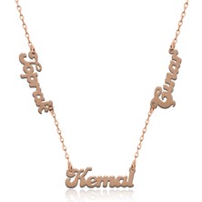 İndigo Takı Rose Üç Isimli Gümüş Kolye