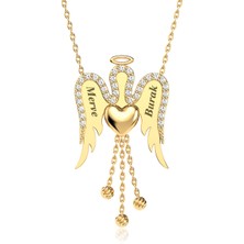 İndigo Takı Kalbimin Meleği Püsküllü Isimli Altın Kaplama Gümüş Kolye