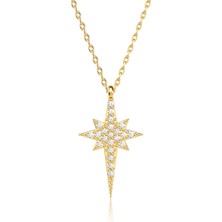 İndigo Takı Küçük Kutup Yıldızı Altın Kaplama Gümüş Kolye