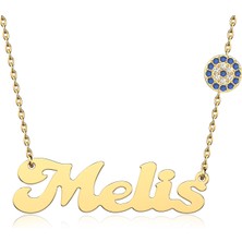 İndigo Takı Kişiye Özel Nazarlı Isimli Gümüş Kolye