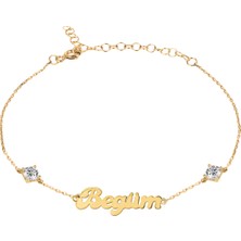 İndigo Takı Tek Taşlı Isimli Gümüş Bileklik