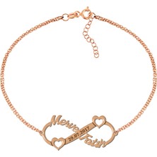 İndigo Takı Isimli Tarihli Kalp Sonsuzluk Gümüş Bileklik