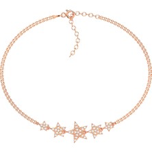 İndigo Takı Süzülen Yıldız Rose Gümüş Bileklik