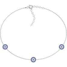 İndigo Takı Üçlü Küçük Nazar Gümüş Bileklik