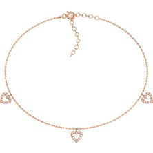 İndigo Takı Sallanan Kalpler Gümüş Bileklik