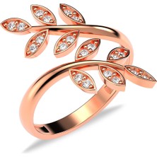 İndigo Takı Ikili Sarmaşık Ayarlanabilir Rose Gümüş Yüzük