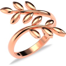 İndigo Takı Sade Ikili Sarmaşık Ayarlanabilir Rose Gümüş Yüzük