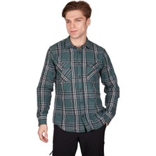 Alpinist Felder Erkek Ekose Outdoor Gömlek Yeşil-Siyah Yeşil-Siyah - L