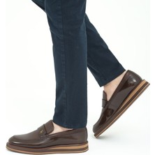 Tamer Tanca 183 20067 Erkek Deri Casual Ayakkabı Kahverengi Eva Taban ile Şık ve Rahat