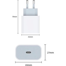 Yeni Nesil Type-C Girişli Iphone 7 8 x 11 12 Uyumlu 20W Hızlı Şarj Adaptörü