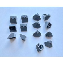 LEGO Orijinal Parçalar - Karma - Dark Bluish Gray Curved 2 x 1 (14 Parça)