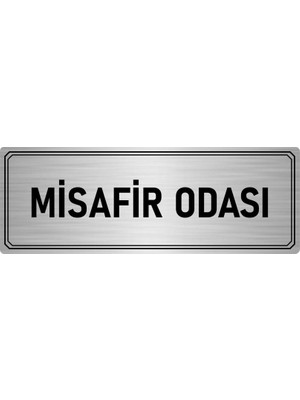 Özarslan Dizayn Metal Yönlendirme Levhası Departman Kapı Isimliği Misafir Odası 7x20 cm Gümüş Renk