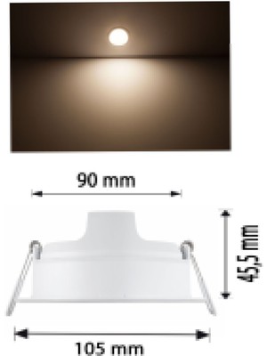 Philips Meson 5.5W Gömme Led Panel 4000K (Gün Işığı) Mağaza Spot Armatür