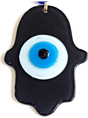 Mixperi Nazar Boncuklu Siyah Fatma Ana Bereket Eli Cam Duvar Süsü