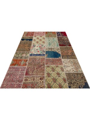 Sempati Halı Klasik Modern Patchwork Eskitme El Dokuma Halı