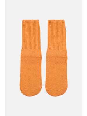 Aytuğ Kadın Pamuklu Kışlık Hardal Havlu Kısa Konç Çorap - A-44290-H