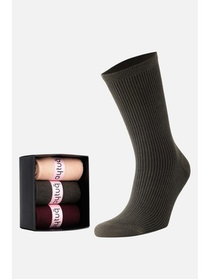 Aytuğ ™ 3 Çift Özel Kutulu Çok Renkli Soket Çorap - 42036-2
