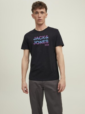 Jack & Jones Erkek Logo Baskılı Tişört 12210868