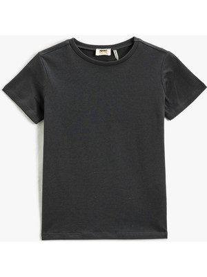 Koton Basic Kısa Kollu Tişört Bisiklet Yaka Pamuklu