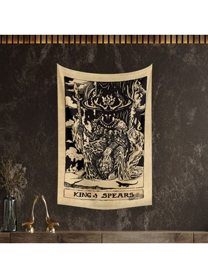 Vagonik Tarot Kartı King Of Spears Duvar Örtüsü Halısı