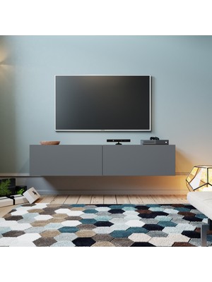 L'occi Concept Delphin 140 cm Kapaklı Tv Ünitesi DLP10-AA Çam-Antrasit