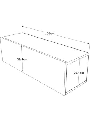 L'occi Concept Delphin 100 cm KapaklıTv Ünitesi DLP12-AW Çam-Beyaz