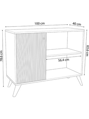 Bimossa H1130 Lisa Konsol Siyah-Sepet 100 cm