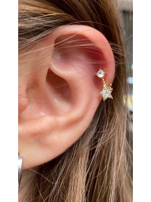 Ares Collection Cerrahi Çelik Tragus Helix Lobe Rook Uyumlu Halka Piercing