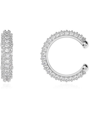 İndigo Takı Pave Taşlı Kıkırdak Beyaz Gümüş Küpe