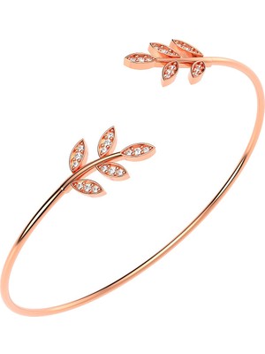 İndigo Takı Ikili Sarmaşık Rose Gümüş Bileklik
