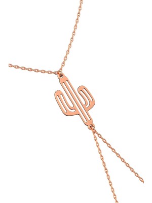 İndigo Takı Sade Kaktüs Rose Gümüş Şahmeran