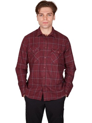 Alpinist Felder Erkek Ekose Outdoor Gömlek Bordo-Lacivert Bordo-Lacivert - M