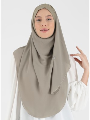 Ecardin Mikro Krep Türban Şal - Taş Rengi - Ecardin