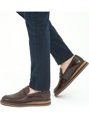 Tamer Tanca 183 20067 Erkek Deri Casual Ayakkabı Kahverengi Eva Taban ile Şık ve Rahat