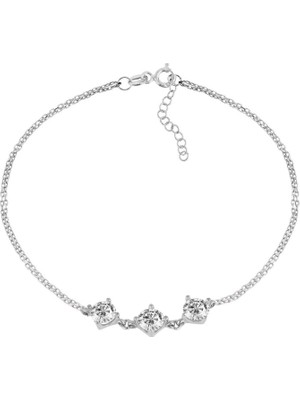 İndigo Takı Üç Taşlı Tria Gümüş Bileklik