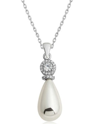 Gumush Gümüş Damla Inci Kadın Kolye