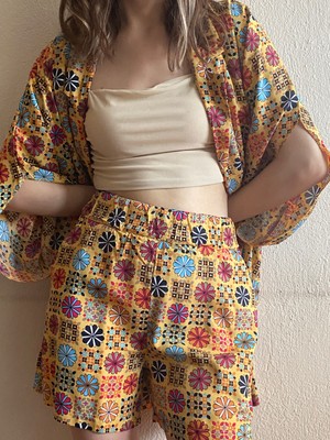 Twin Collection Kadın Desenli Kimono