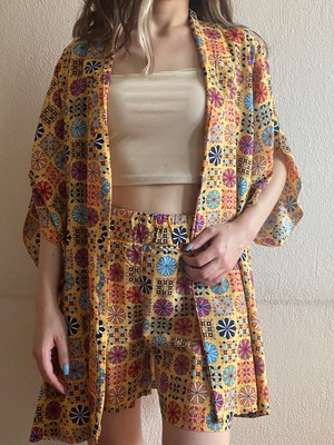 Twin Collection Kadın Desenli Kimono